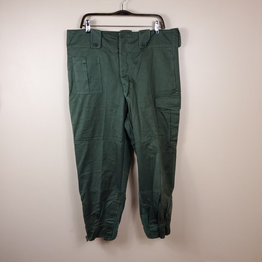 Vintage 1973 Michielsens Sterckx Army Green Button Fly Cargo Pants Size XL